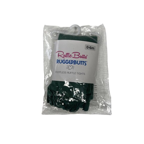 Ruffle Butts Infant Footless Tights Spruce Green Size 0-6 Months New - Picture 1 of 4